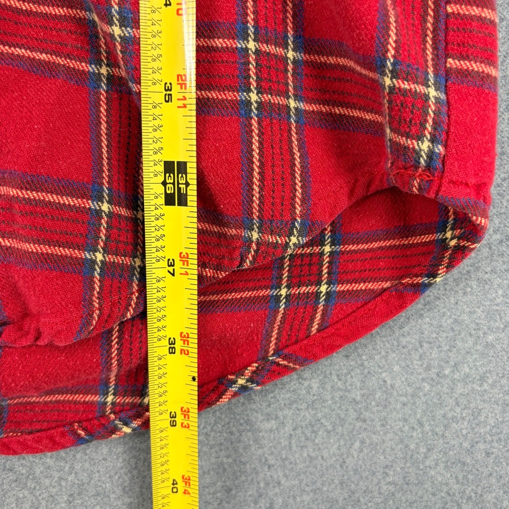 Lee Valley Ireland Red Flannel Tartan Plaid Nightshirt Irish Cotton Men Large - Picture 7 of 7